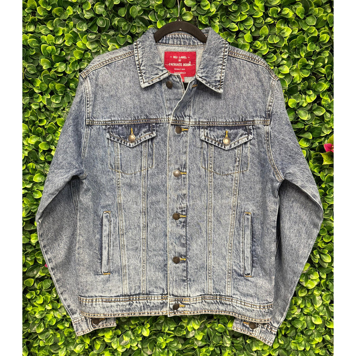 Hawaii Style Denim Jacket, Beige Palka Lei Leilanis Attic