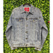 Hawaii Style Denim Jacket, Beige Palka Lei Leilanis Attic