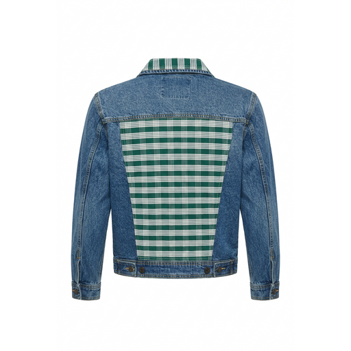 Hawaii Style Denim Jacket, Dark Green Palaka Leilanis Attic