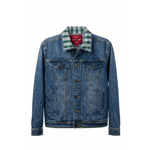 Hawaii Style Denim Jacket, Dark Green Palaka Leilanis Attic
