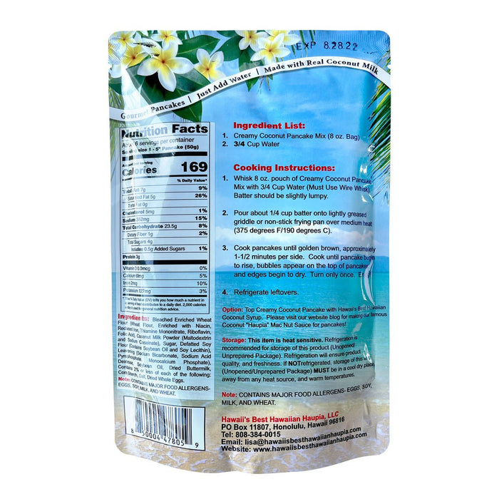 Hawaii's Best - Creamy Coconut Pancake Mix Mix 8oz Hosoda