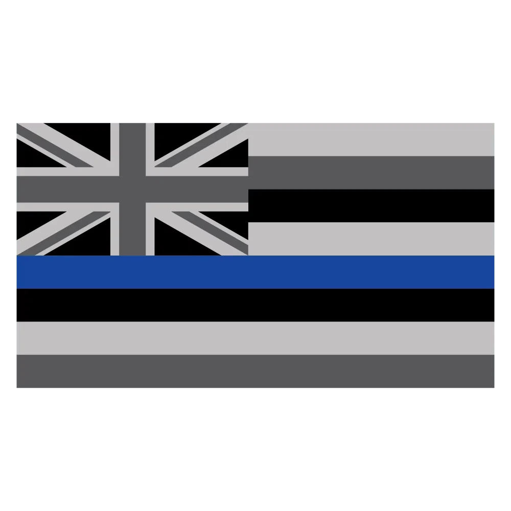 Autocollant Vinyle 3M - Drapeau Hawaïen En Détresse Avec Fine Ligne Bleue (soutien Police)