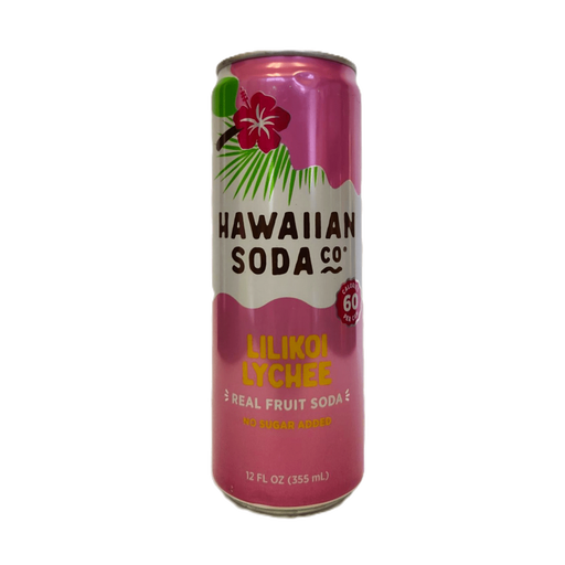 Hawaiian Soda Co. Sparkling Soda 12oz. - Lilikoi Lychee Hosoda