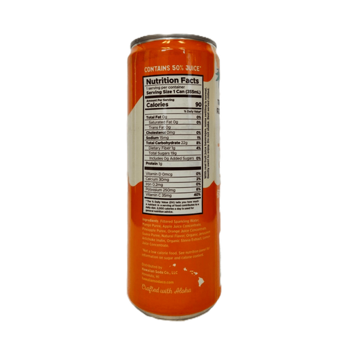 Hawaiian Soda Co. Sparkling Soda 12oz. - Mango Sunset Hosoda