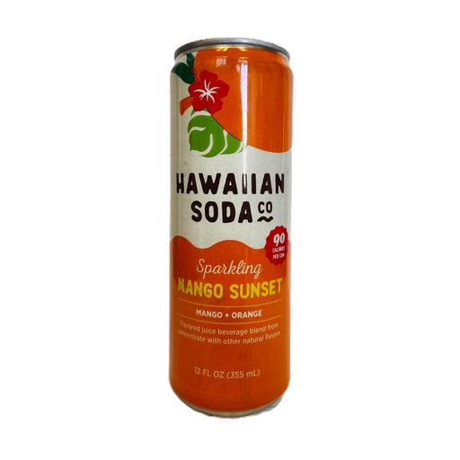 Hawaiian Soda Co. Sparkling Soda 12oz. - Mango Sunset Hosoda