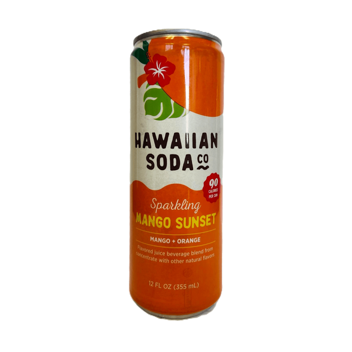 Hawaiian Soda Co. Sparkling Soda 12oz. - Mango Sunset Hosoda