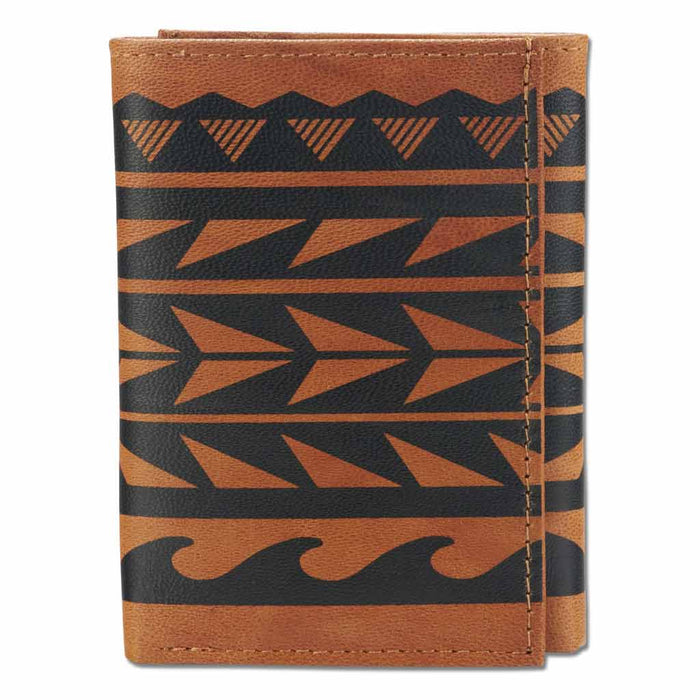 Hawaiian tattoo Trifold Wallet - Art "Maka Ihe" by Keahi Raikes NA KOA