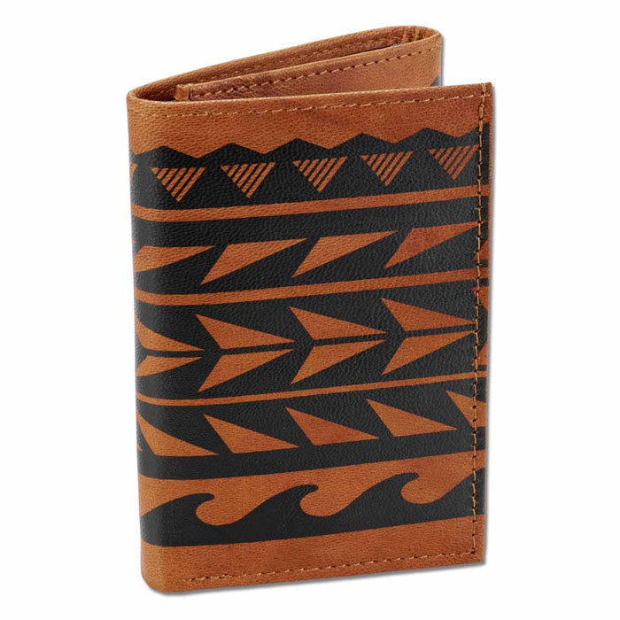 Hawaiian tattoo Trifold Wallet - Art "Maka Ihe" by Keahi Raikes NA KOA