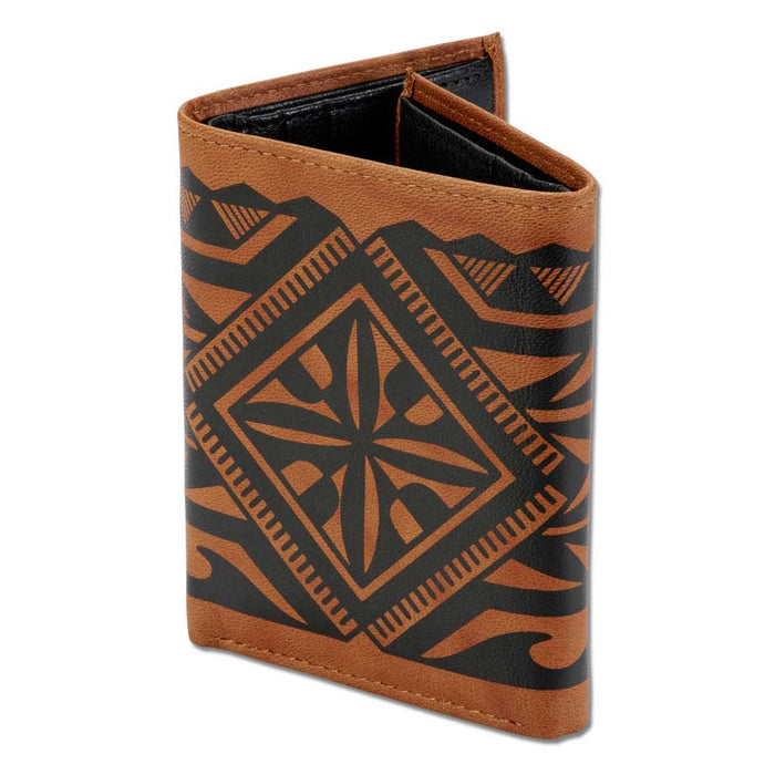 Hawaiian tattoo Trifold Wallet - Art "Maka Ihe" by Keahi Raikes NA KOA