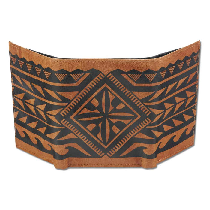 Hawaiian tattoo Trifold Wallet - Art "Maka Ihe" by Keahi Raikes NA KOA
