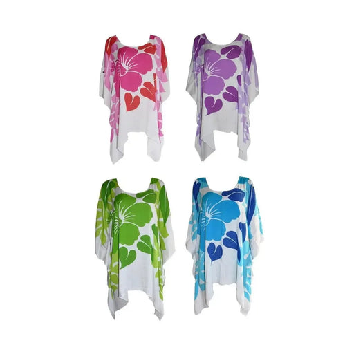 Hibiscus Floral Print Poncho Dress DK Hawaiian Collection
