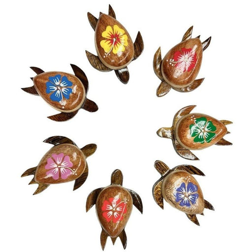 Hibiscus Shell Wooden Honu Magnet DK Hawaiian Collection