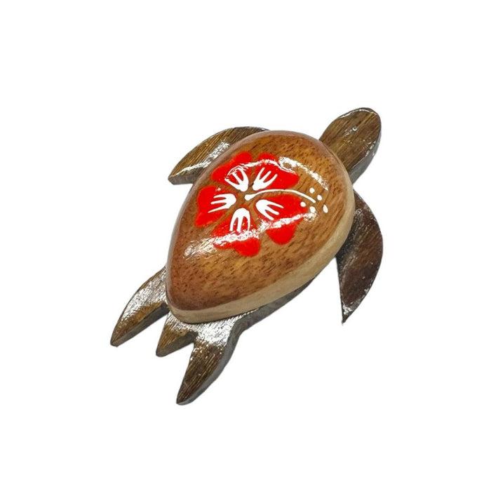 Hibiscus Shell Wooden Honu Magnet DK Hawaiian Collection