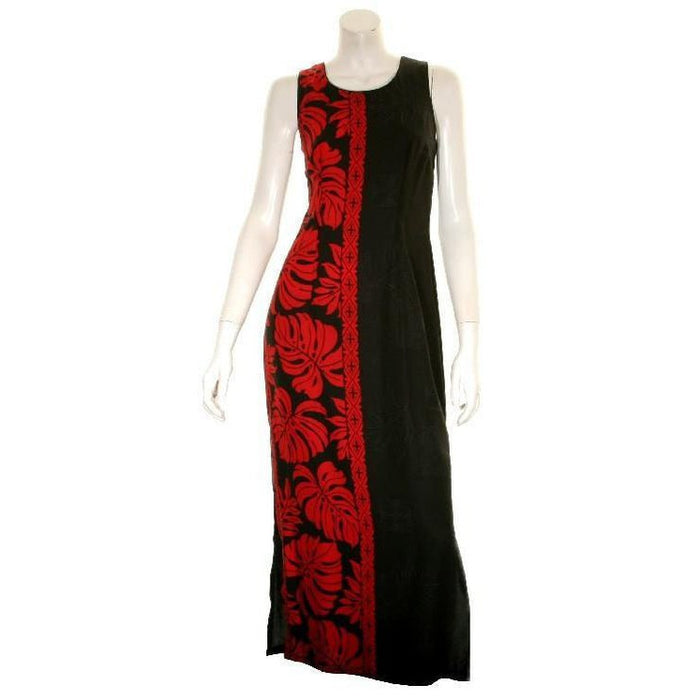 Hilo Hattie "Prince Kuhio" Long Dress, Black/Red - Aloha Dress - Leilanis Attic