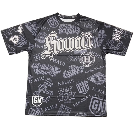 Get Nutz Hawaii, Old English Sublimated Jersey - Adult Get Nutz Hawaii