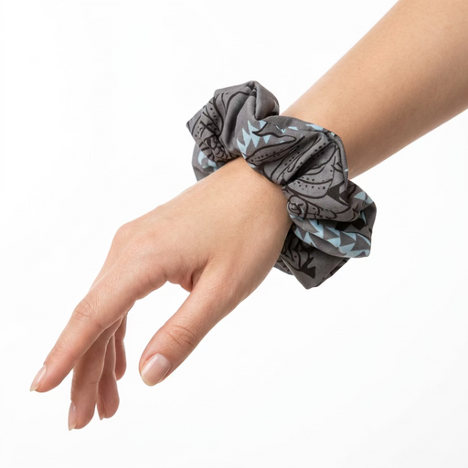 Tribal Floral Scrunchie, Gray Leilanis Attic