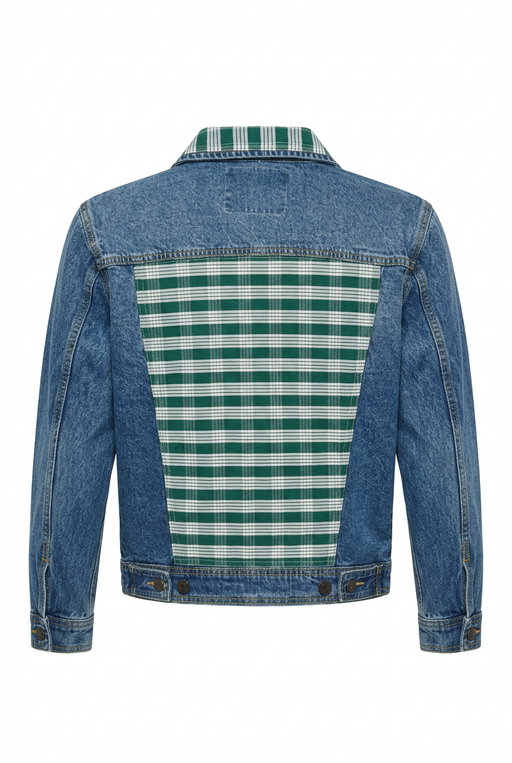 Hawaii Style Denim Jacket, Dark Green Palaka Leilanis Attic