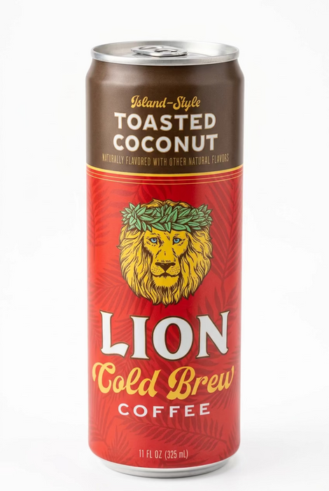 Lion Cold Brew - Toasted Coconut, 11oz RTD Can Hawaii Coffee Company
