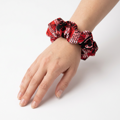 Hawaiian Print Scrunchie, Yellow Leilanis Attic