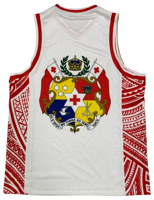 Tonga Sublimation Tank - White/Red Leilanis Attic