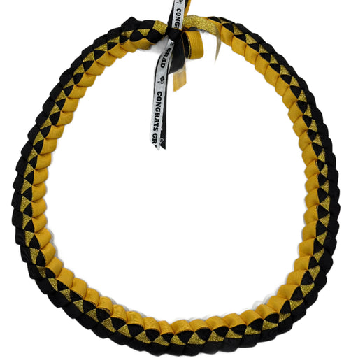 Class of 2024 Black and Yellow Ribbon lei