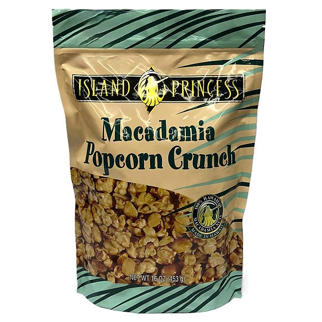 Island Princess Macadamia Popcorn Crunch 16 oz. - Food
