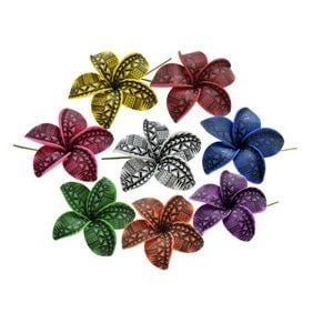 Island Style Tribal Print Plumerias Flower Hair Stick - Hair Claws & Clips - Leilanis Attic
