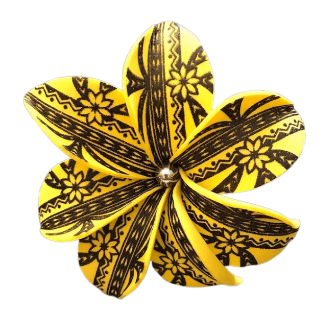 Island Tattoo With Plumeria Flower Hair Stick - Hair Accessories
