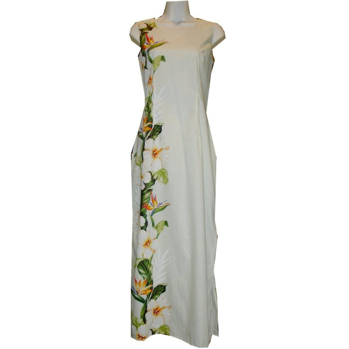 KY’s Womens Long Tank Dress, Hibiscus Shining Panel Ky's International