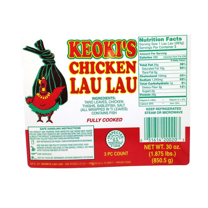 Keoki's Chicken Laulau 3pk 30oz Hosoda