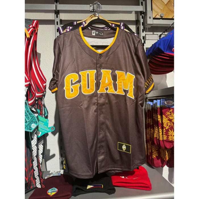Kua Guam Brown and Gold Baseball Jersey - Baseball Jersey