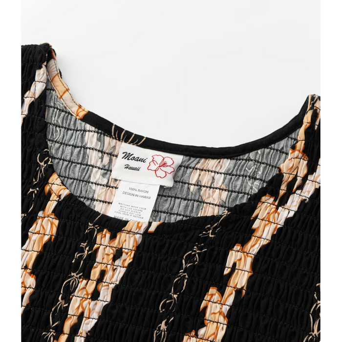 Ladies Rayon Cap Sleeve Dress, Puakenkeni/Pikake Paradise Isle Creations
