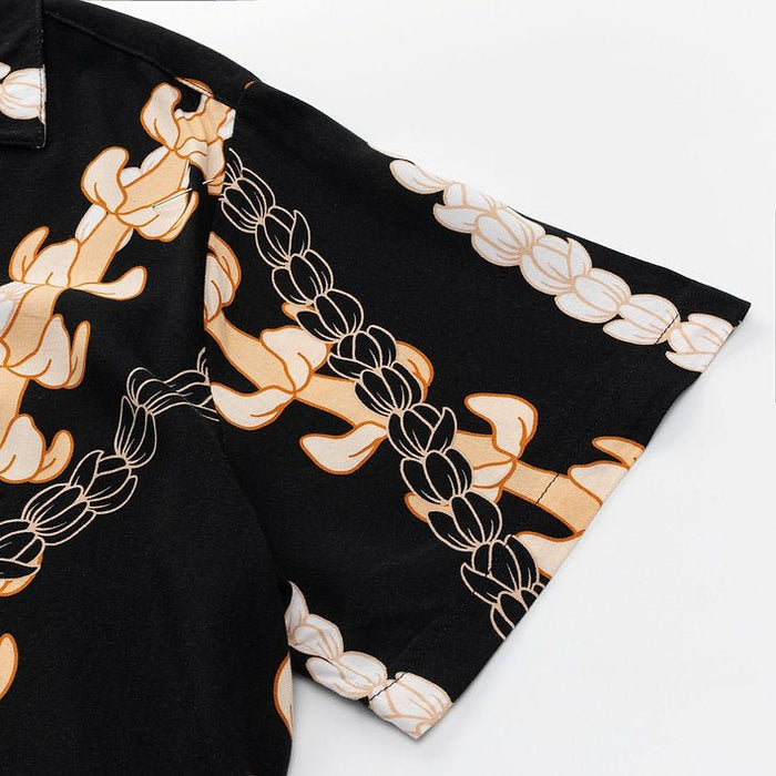 Lady's Aloha Shirt, BLACK PUAKENIKENI/PIKAKE Paradise Isle Creations