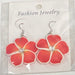 Large Fimo Plumeria and Crystal Drop Earrings DK Hawaiian Collection