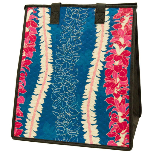 Large Insulated Cooler Bag, Bloomfall Teal Tropical Paper Garden LLC