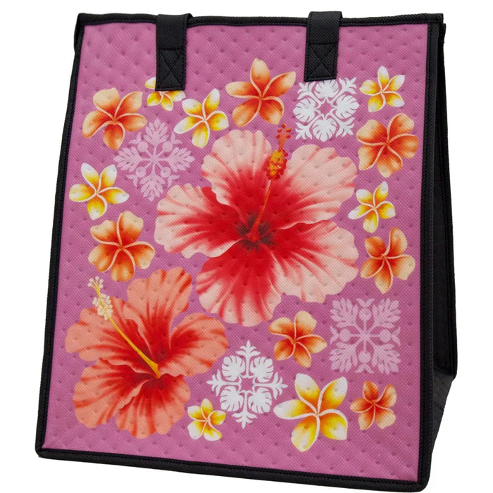 Large Insulated Cooler Bag, Brandy Plum Lrg Tropical Paper Garden LLC