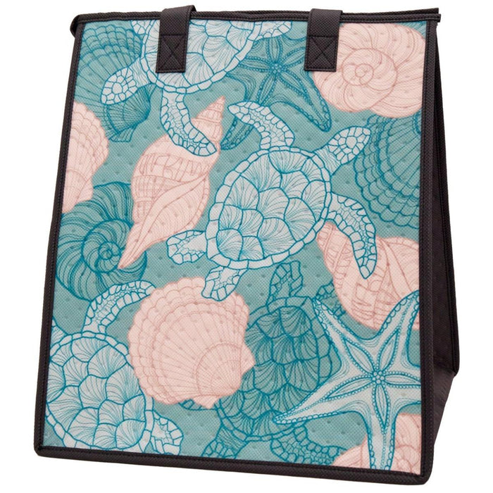 Large Insulated Cooler Bag, Coraline Aqua Tropical Paper Garden LLC