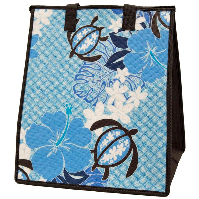 Large Insulated Cooler Bag, Hala Honu Blue Tropical Paper Garden LLC