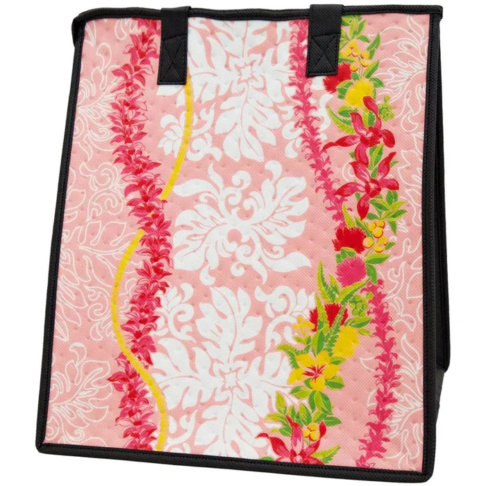 Large Insulated Cooler Bag, Iwilei Pink Tropical Paper Garden LLC