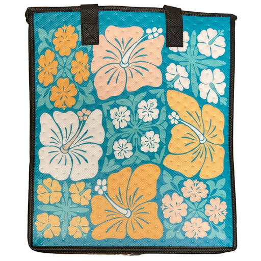 Large Insulated Cooler Bag, JIGSAW AQUA LRG Tropical Paper Garden LLC