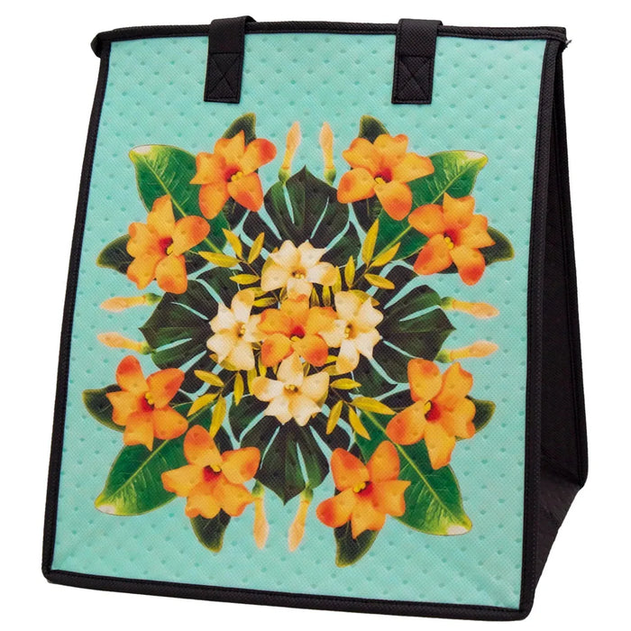 Large Insulated Cooler Bag, Kaleidoscope Mint Lrg Tropical Paper Garden LLC