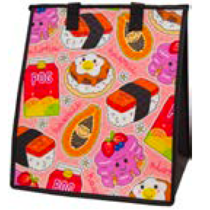 Large Insulated Cooler Bag, Musubi & More Pink Tropical Paper Garden LLC
