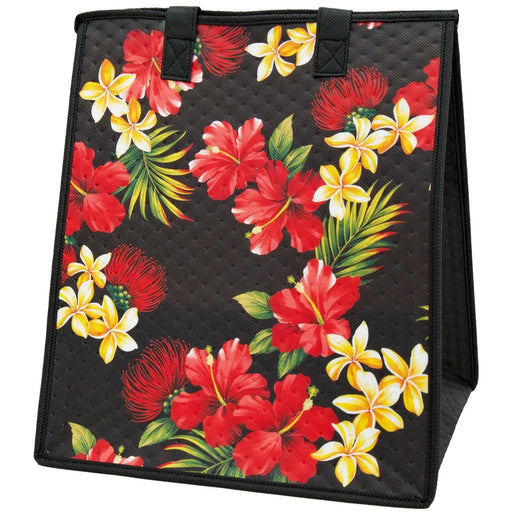 Large Insulated Cooler Bag, Primavera Black Lrg Tropical Paper Garden LLC