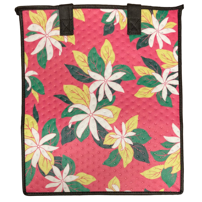 Large Insulated Cooler Bag, VIVID PINK LRG Tropical Paper Garden LLC