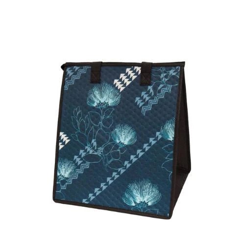 Large Insulated Cooler Bag, Wind Down Navy Tropical Paper Garden LLC