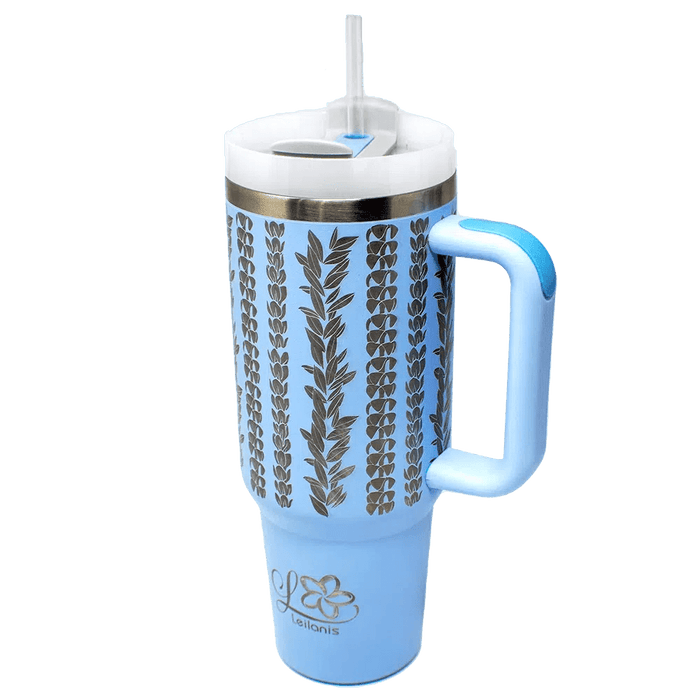 Laser Engraved 40oz Stanley Dupe - Puakenikeni Wrap - Stanley Dupe