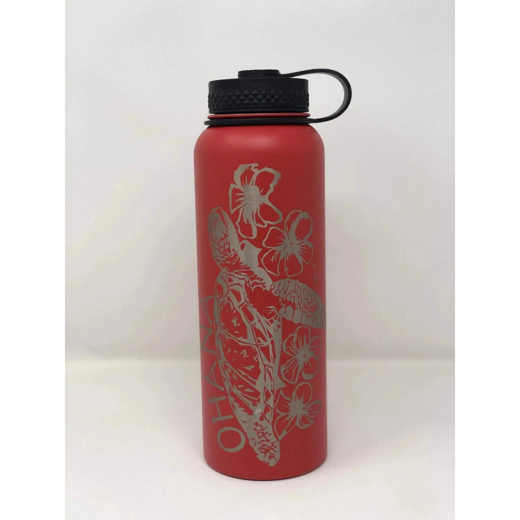 Laser Engraved Ohana Honu Flask exclusive at Leilanis Attic