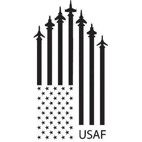 Laser Engraved USAF Jet Flag Flask exclusive at Leilanis Attic