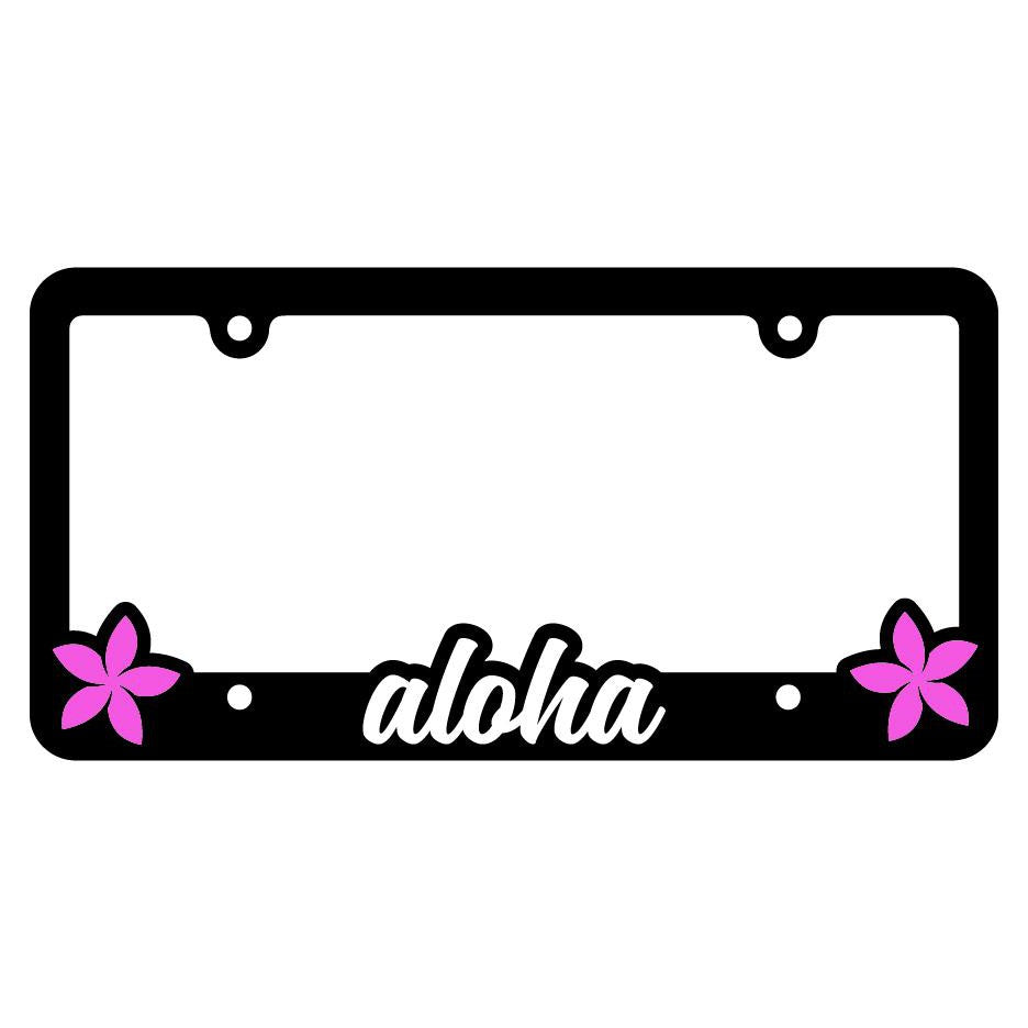 License Plate Frame, “Aloha Plumeria