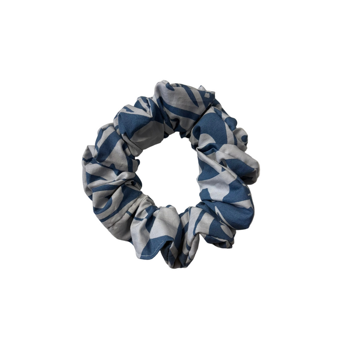 Light Blue Hawaiian Print Scrunchie Leilanis Attic